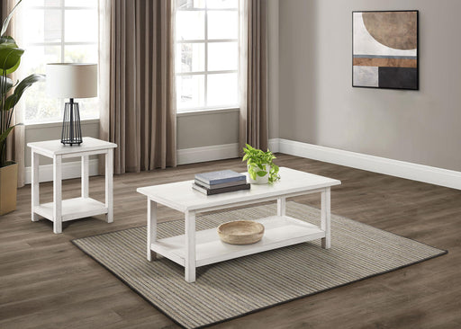 Payne 2-piece Coffee and End Table Set Distressed White