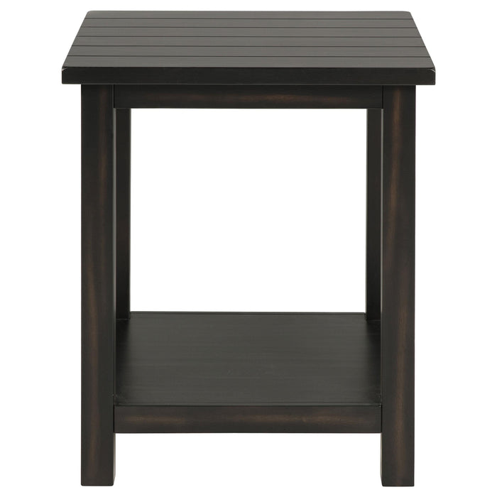 Payne Wood End Table with Shelf Distressed Java