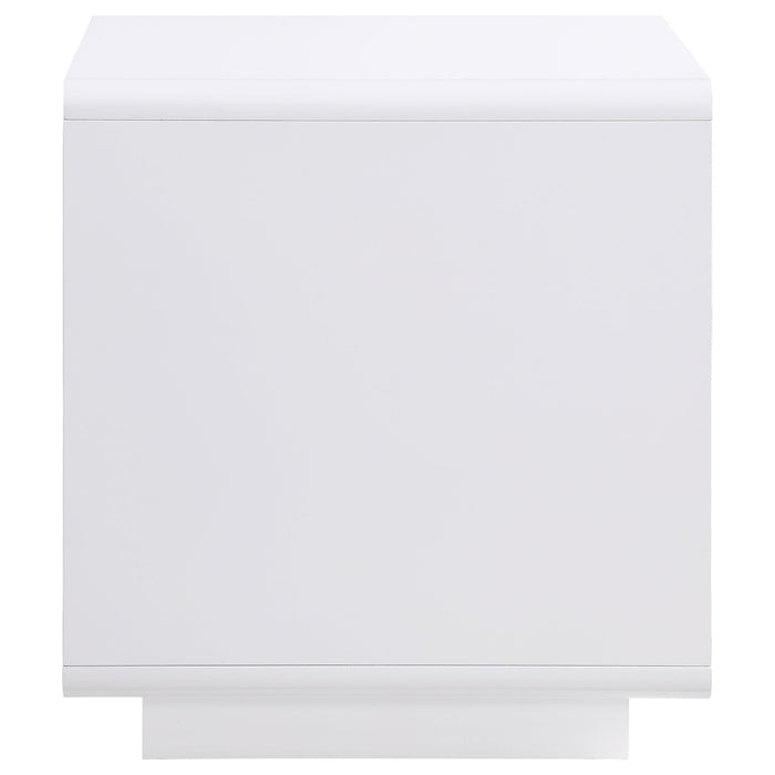 Paseo Square End Side Table White High Gloss