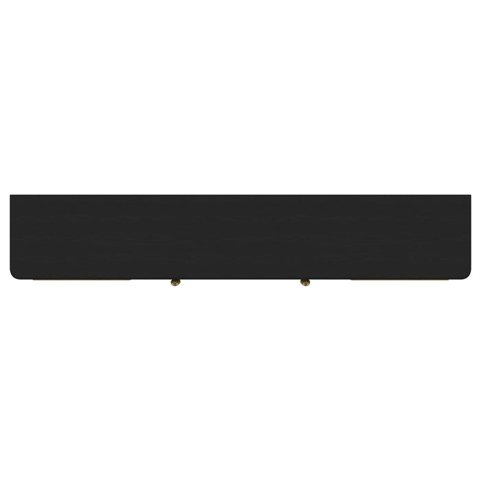 Arini Rattan Cane 2-door TV Stand Media Console Black