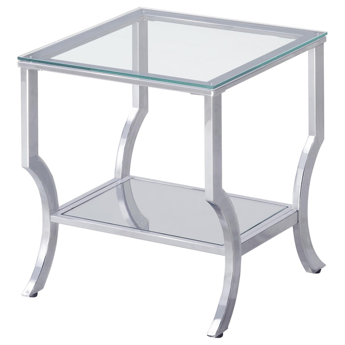 Saide 3-piece Glass Top Coffee and End Table Set Chrome