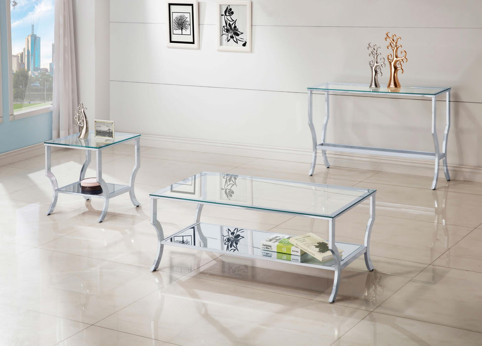 Saide Rectangular Glass Top Coffee Table Chrome