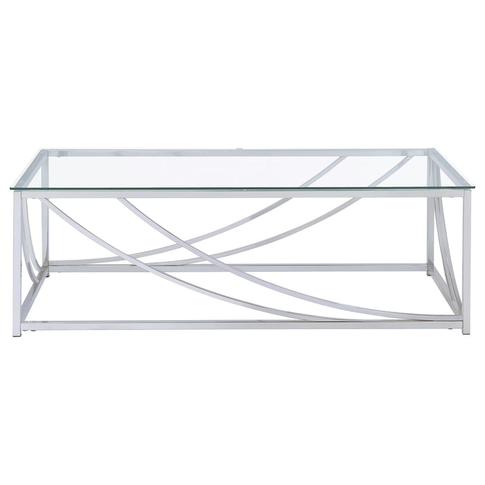 Lille 2-piece Glass Top Coffee And End Table Set Chrome