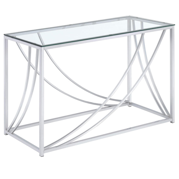 Lille Glass Top Entryway Console Table Accents Chrome