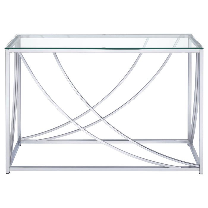 Lille Glass Top Entryway Console Table Accents Chrome