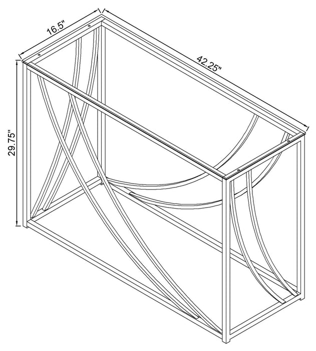 Lille Glass Top Entryway Console Table Accents Chrome