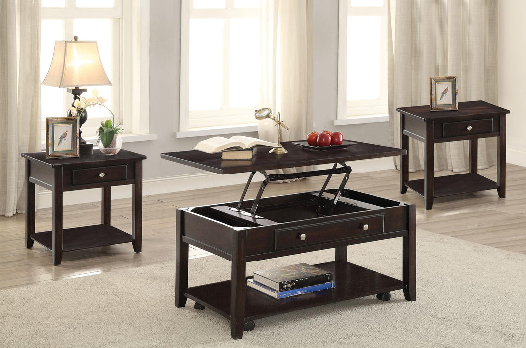 Bradford 3-piece Lift Top Coffee and End Table Set Walnut