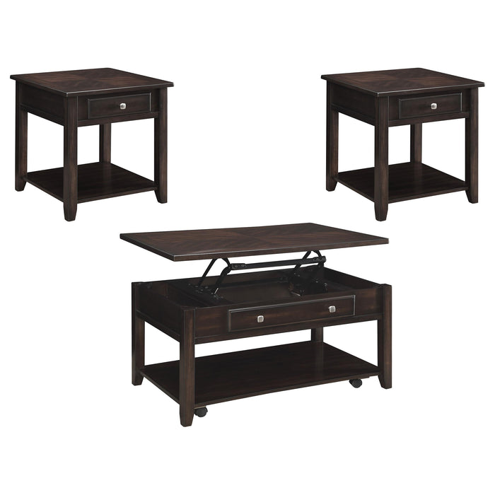Bradford 3-piece Lift Top Coffee and End Table Set Walnut