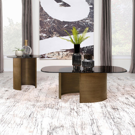 Morena 2-piece Coffee and End Table Set Brushed Bronze