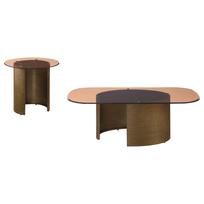 Morena 2-piece Coffee and End Table Set Brushed Bronze