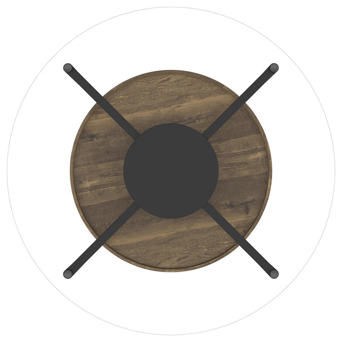 Delfin 3-piece Round Coffee and End Table Set Brown