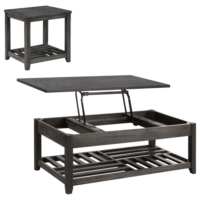 Cliffview 2-piece Lift Top Coffee and End Table Set Grey