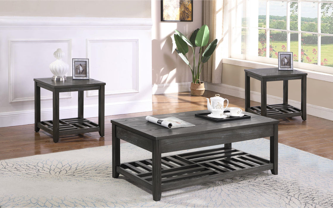 Cliffview 3-piece Lift Top Coffee and End Table Set Grey