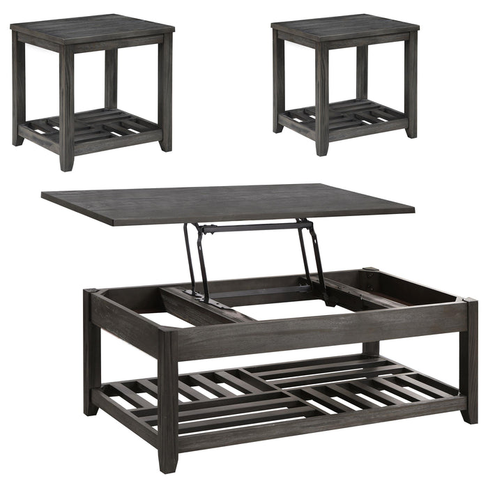 Cliffview 3-piece Lift Top Coffee and End Table Set Grey