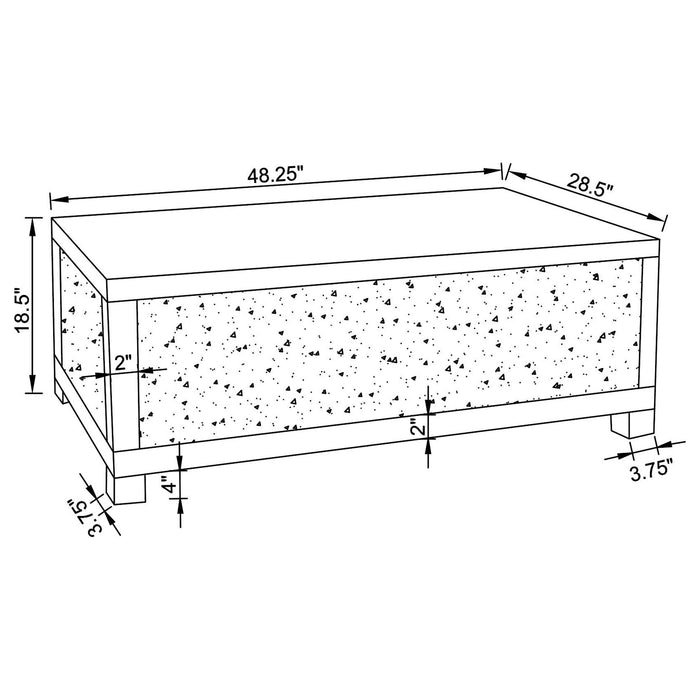 Gillian 2-piece Mirrored Coffee and End Table Set Silver