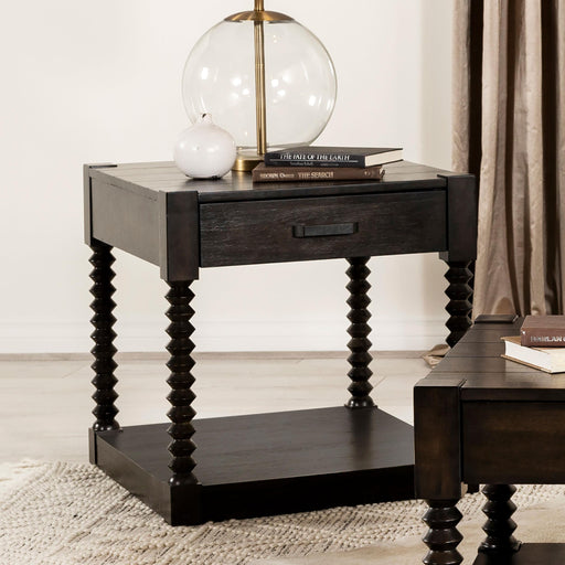 Meredith 1-drawer Rectangular Side End Table Coffee Bean