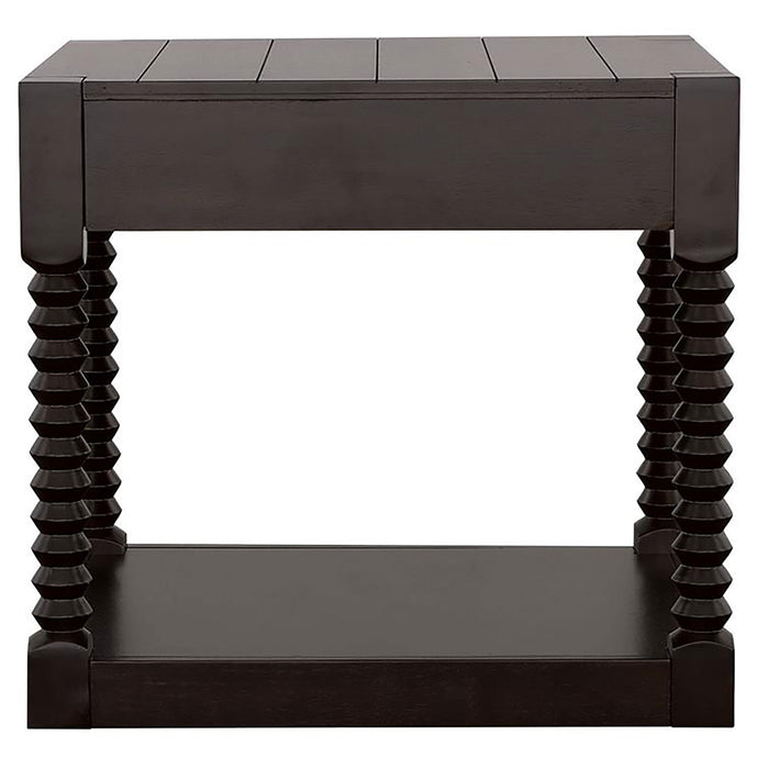 Meredith 1-drawer Rectangular Side End Table Coffee Bean