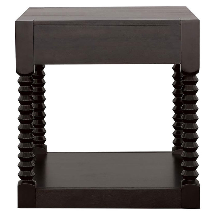 Meredith 1-drawer Rectangular Side End Table Coffee Bean