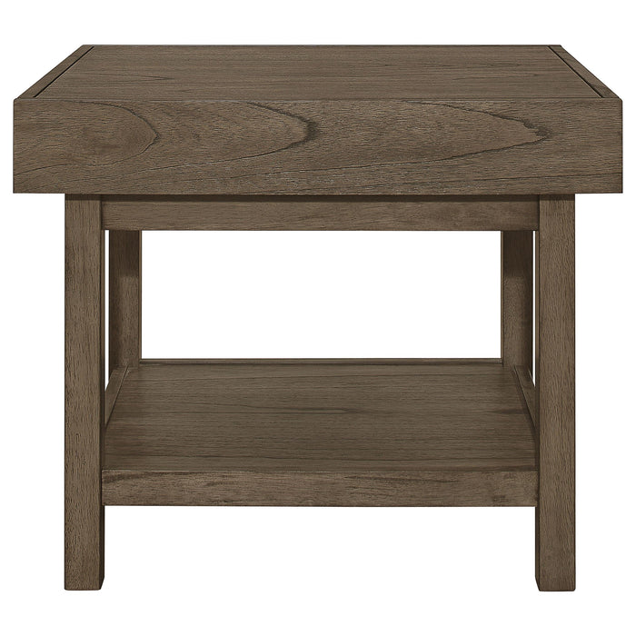 Owen 1-drawer Rectangular Side End Table Wheat Brown