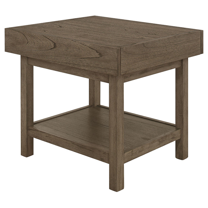 Owen 1-drawer Rectangular Side End Table Wheat Brown