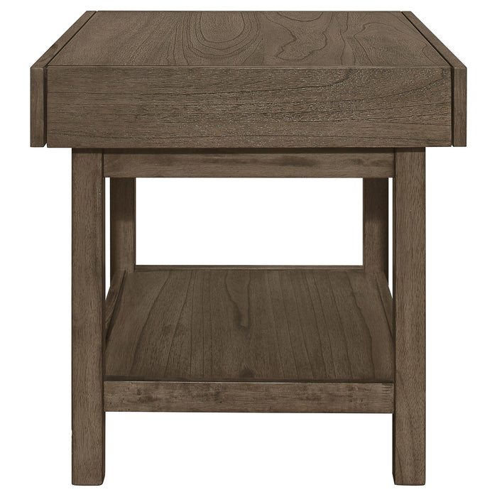 Owen 1-drawer Rectangular Side End Table Wheat Brown