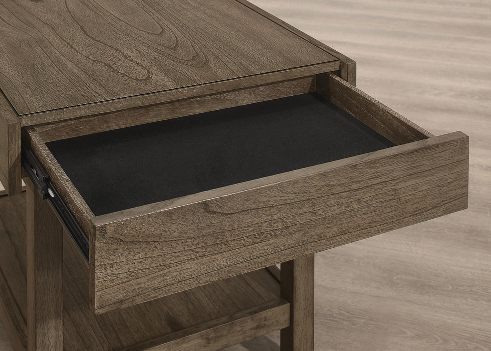 Owen 1-drawer Rectangular Side End Table Wheat Brown