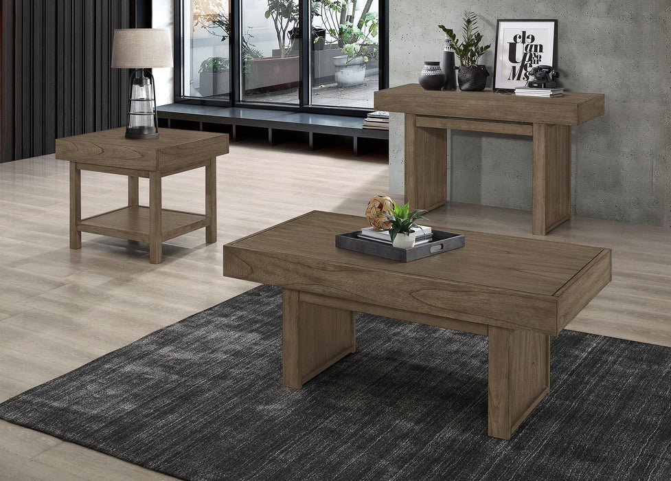 Owen 1-drawer Rectangular Side End Table Wheat Brown