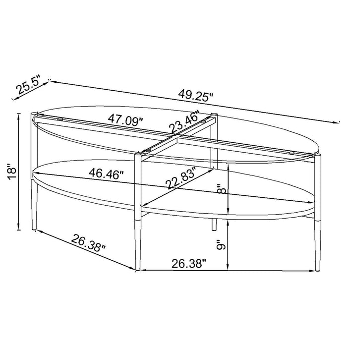 Cadee 3-piece Oval Coffee and End Table Set Chrome