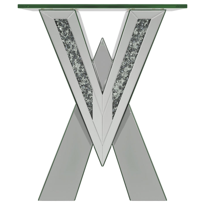 Taffeta 3-piece Mirrored Coffee and End Table Set Silver