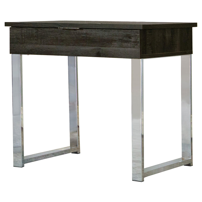 Aldine Square 1-drawer Side End Table Dark Charcoal