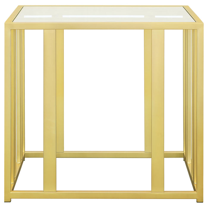 Adri 3-piece Coffee and End Table Set Matte Brass