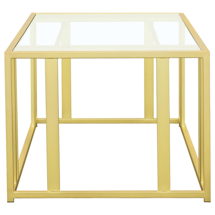Adri 3-piece Coffee and End Table Set Matte Brass