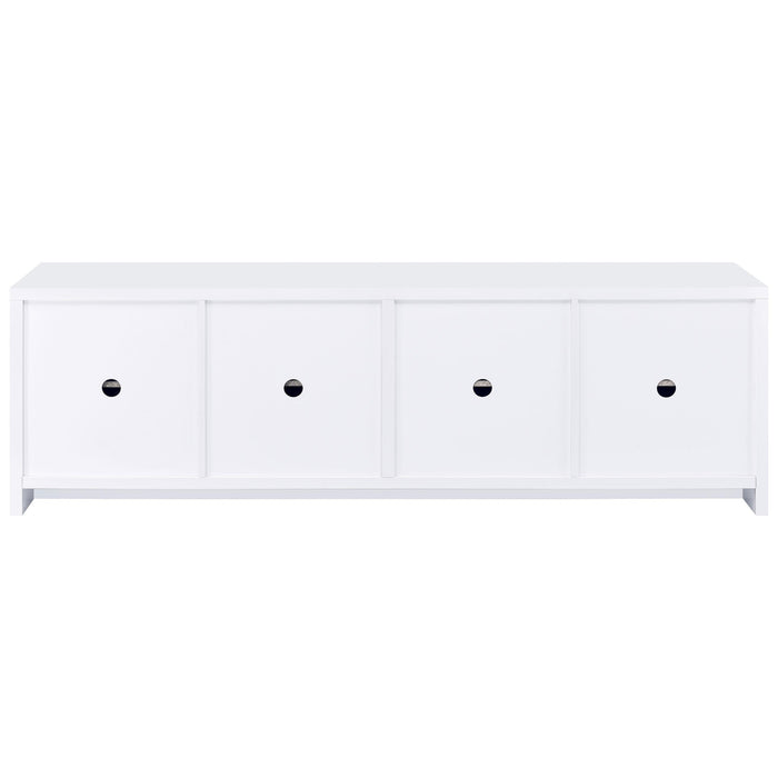 Laughlin 4-door Engineered Wood 78-inch TV Stand White