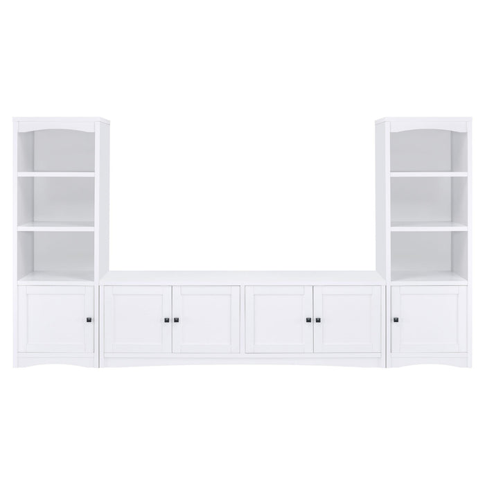 Laughlin 4-door Engineered Wood 78-inch TV Stand White