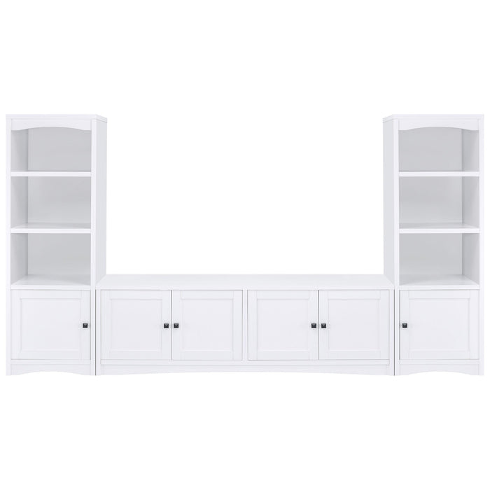 Laughlin 3-shelf Engineered Wood Media Tower White