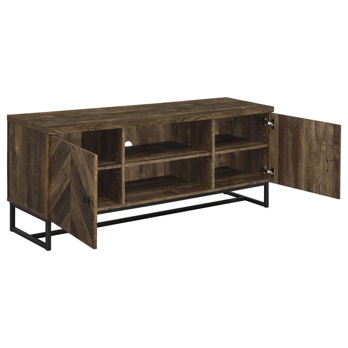 Myles 2-door Engineered Wood 60-inch TV Stand Rustic Oak