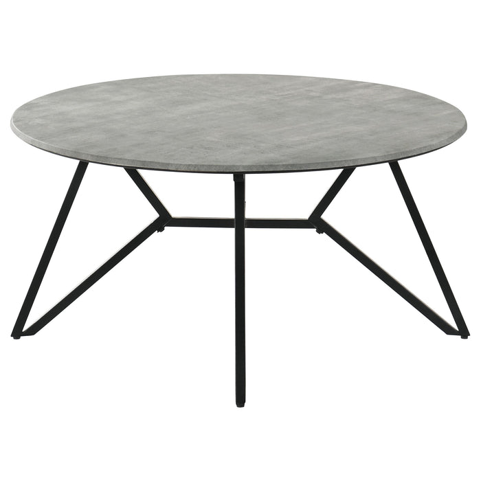 Hadi 3-piece Round SmartTop Coffee and End Table Set Cement