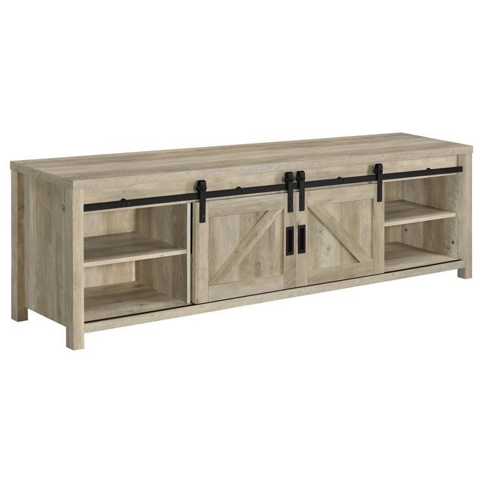 Madra 2-door Engineered Wood 79-inch TV Stand Distressed Pine