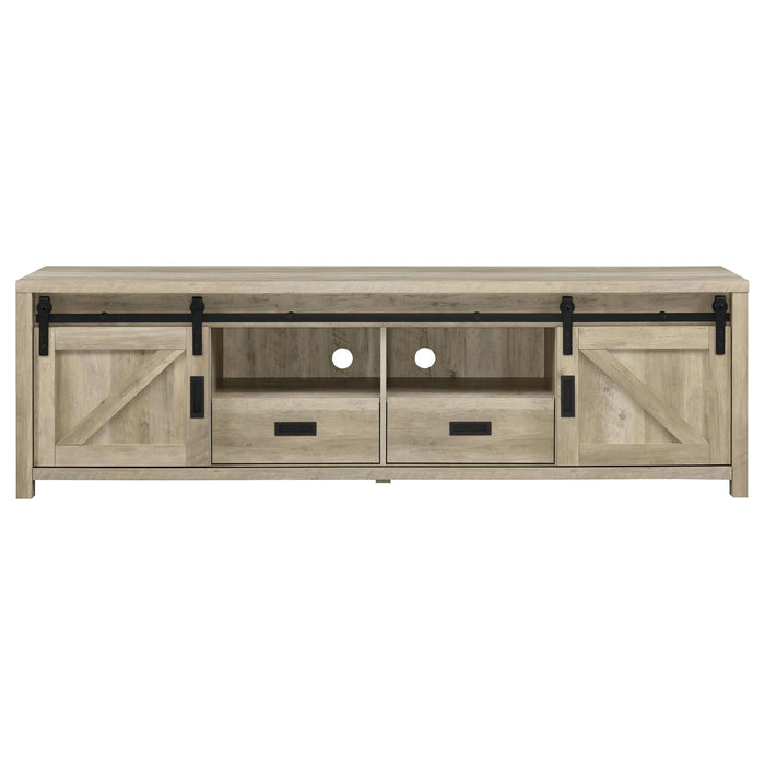 Madra 2-door Engineered Wood 79-inch TV Stand Distressed Pine