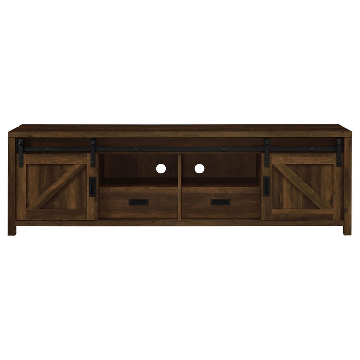Madra 2-door Engineered Wood 79-inch TV Stand Dark Pine