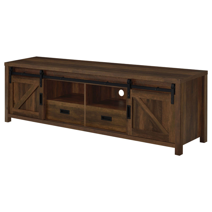 Madra 2-door Engineered Wood 79-inch TV Stand Dark Pine