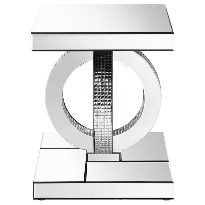 Breena 2-piece Mirrored Coffee and End Table Set Silver