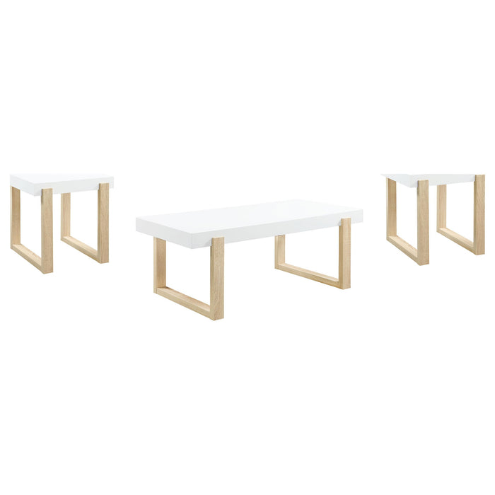 Pala 3-piece Coffee and End Table Set White High Gloss