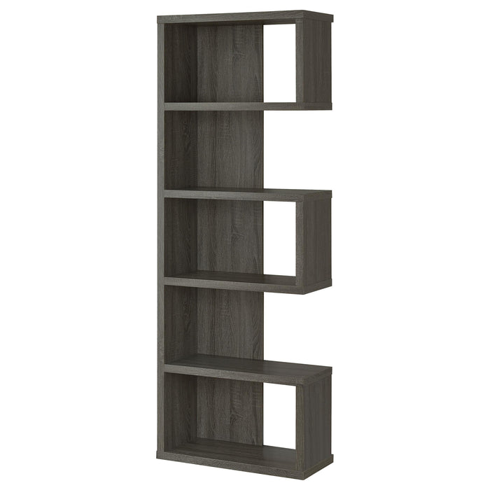 Joey 71-inch 5-shelf Bookshelf Weathered Grey