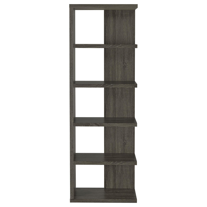 Harrison 71-inch 5-shelf Bookshelf Weathered Grey