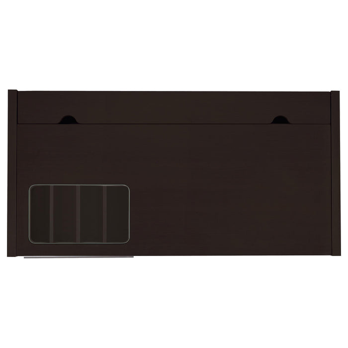 Halston 47-inch 2-drawer Office Desk with Cabinet Cappuccino