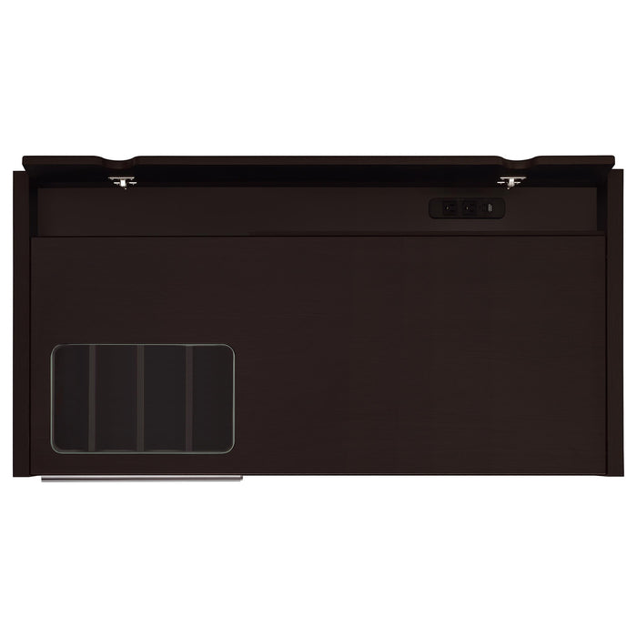 Halston 47-inch 2-drawer Office Desk with Cabinet Cappuccino