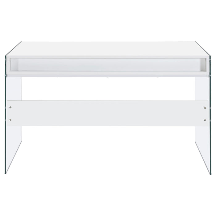 Dobrev 48-inch 2-drawer Writing Desk White High Gloss