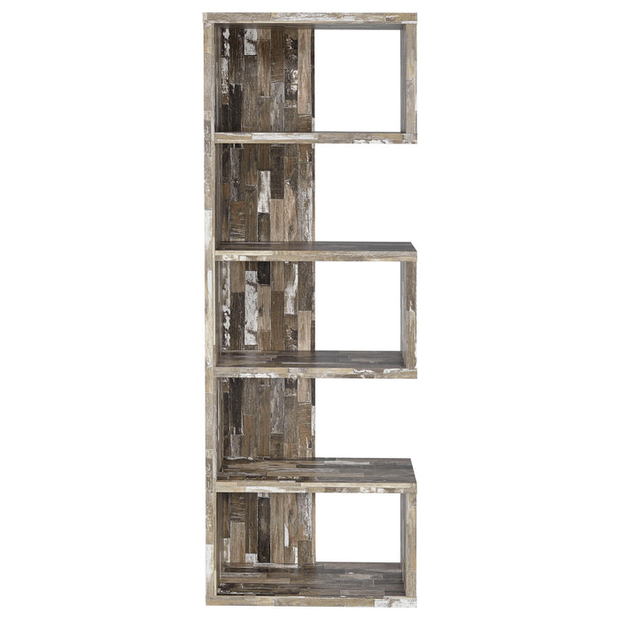 Joey 71-inch 5-shelf Bookshelf Weathered Brown