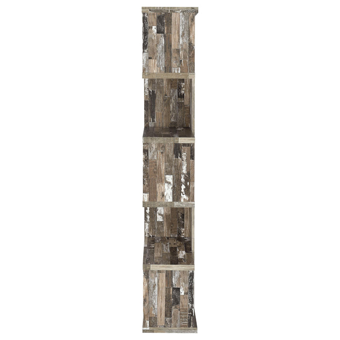 Joey 71-inch 5-shelf Bookshelf Weathered Brown